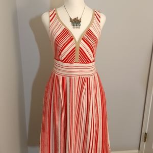 🆕Anthropologie🌷Pink Postmark Striped Dress